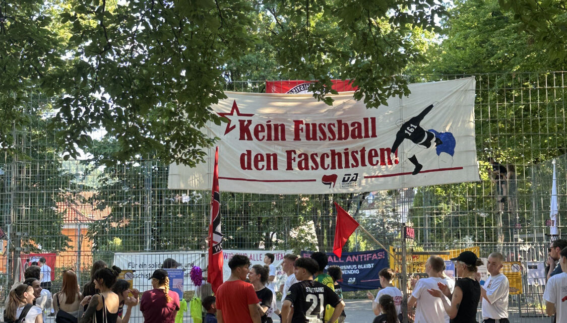 Zweites antifaschistisches Fußballturnier in Stuttgart-Ost: Gute Stimmung, viele Menschen und ein klares antifaschistisches Zeichen